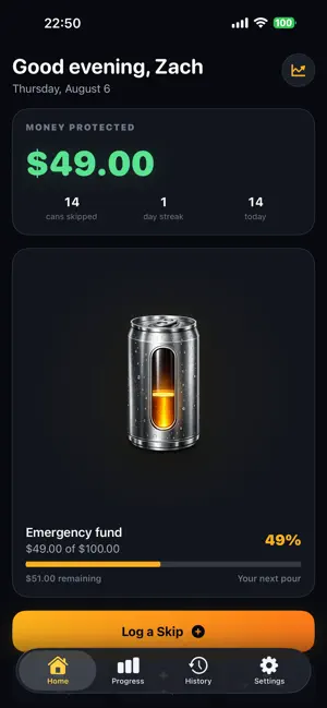Tabbit: Quit Energy Drinks screenshot 1