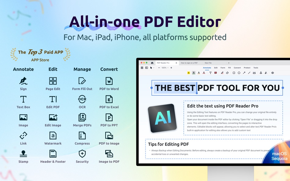 #1. PDF Reader Pro: Convert & Edit (macOS) 由: PDF Technologies, Inc.