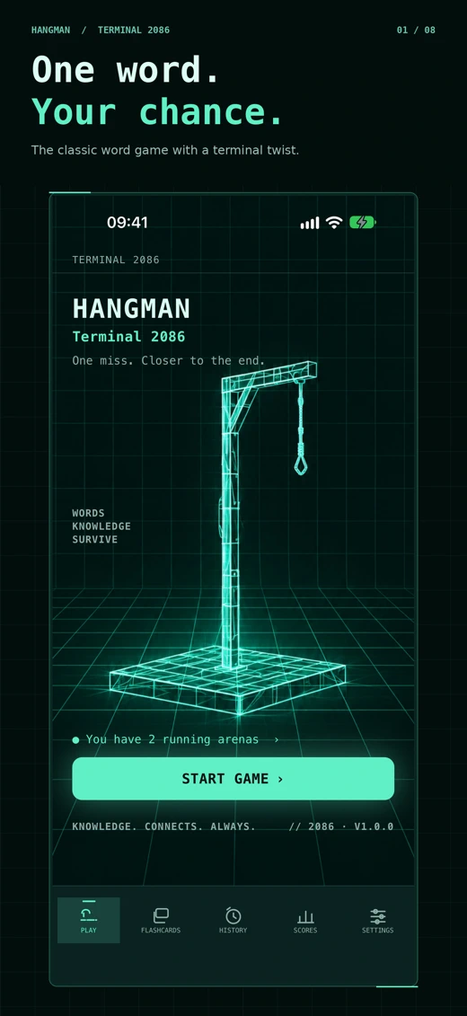 Hangman Terminal – Word Game screenshot 1