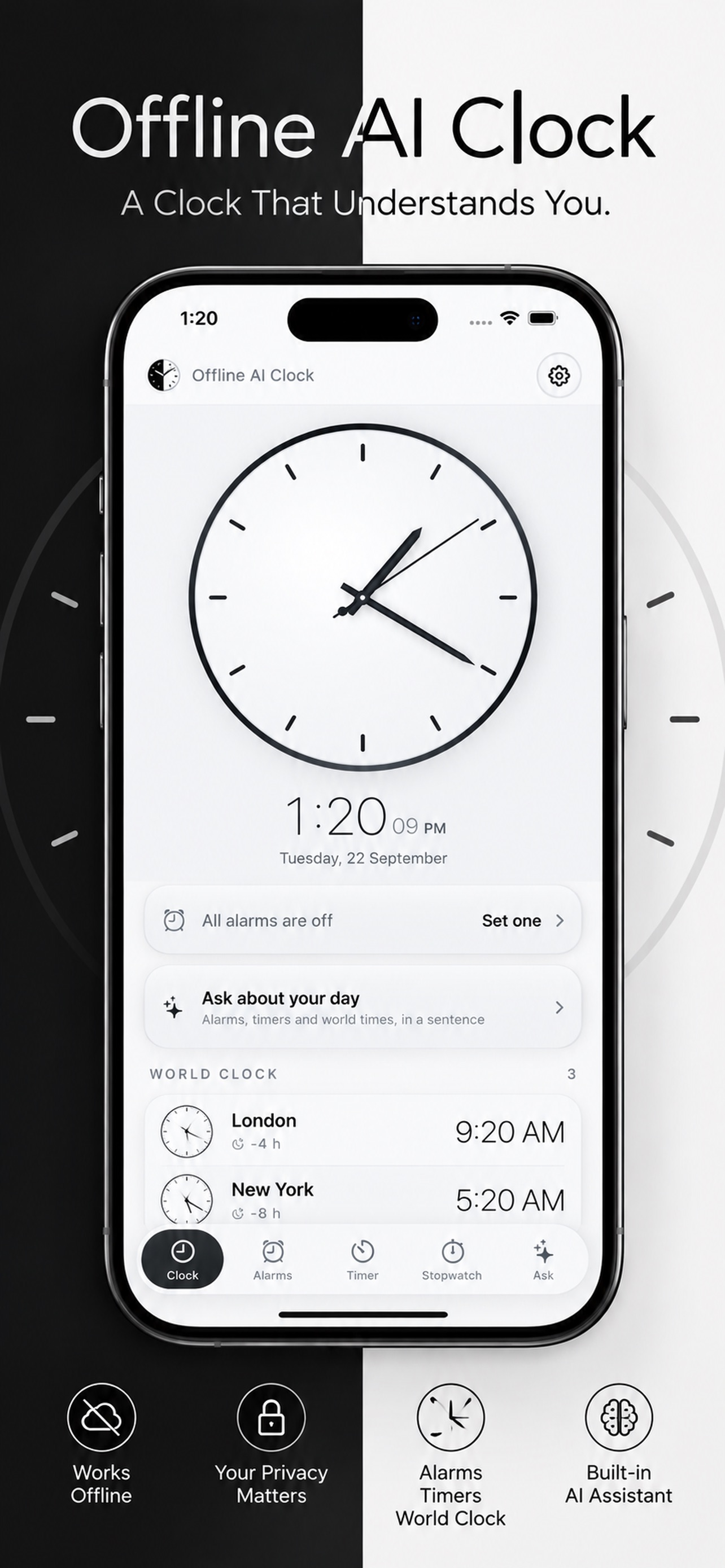 Screenshot 1 of Offline AI Clock