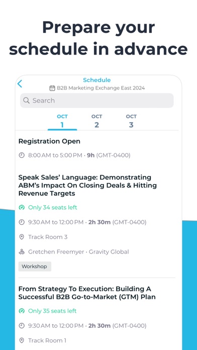 B2B Marketing Exchange Events Screenshot