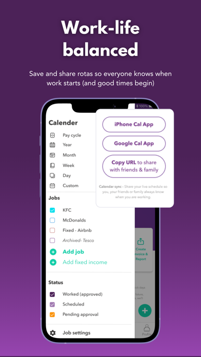 wac - shift & earnings tracker iPhone screenshot 6 - Finance app