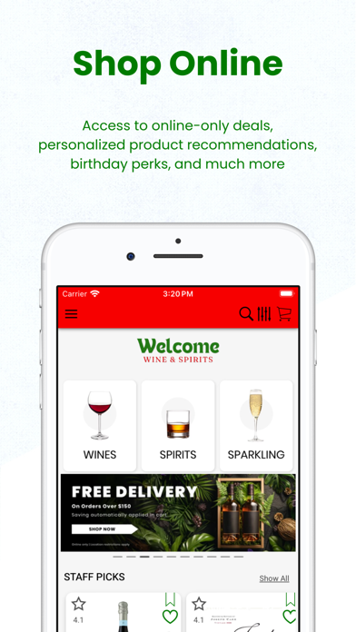 Welcome Wine & Sprits Screenshot