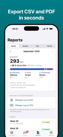 Driving Log: Mileage Tracker iPhone screenshot