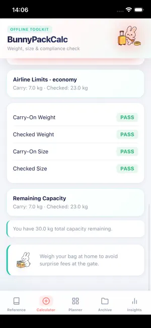BunnyPackCalc iPhone screenshot 2