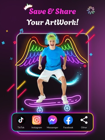 Neon Lines: Magical Drawing iPad screenshot