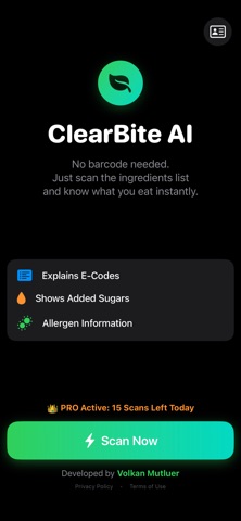 ClearBite AI: Food Scanner Screenshot 1 of 9