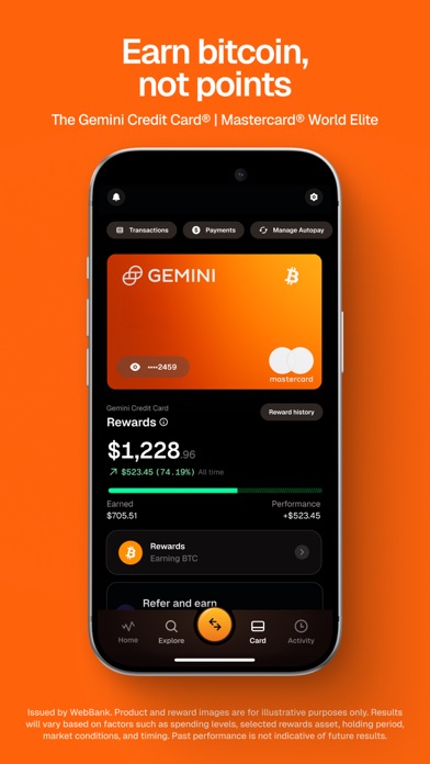 Screenshot 2 of Gemini Exchange & Credit Card App