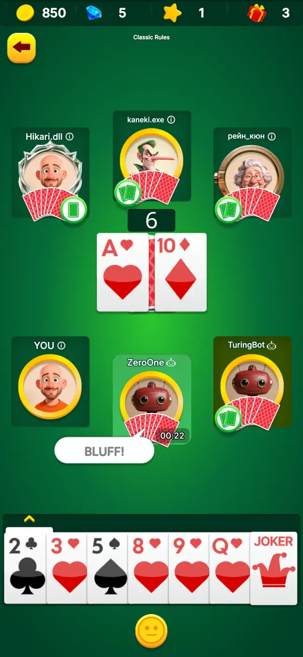 Screenshot #3 pour Bluft Card Game: Truth or Lies