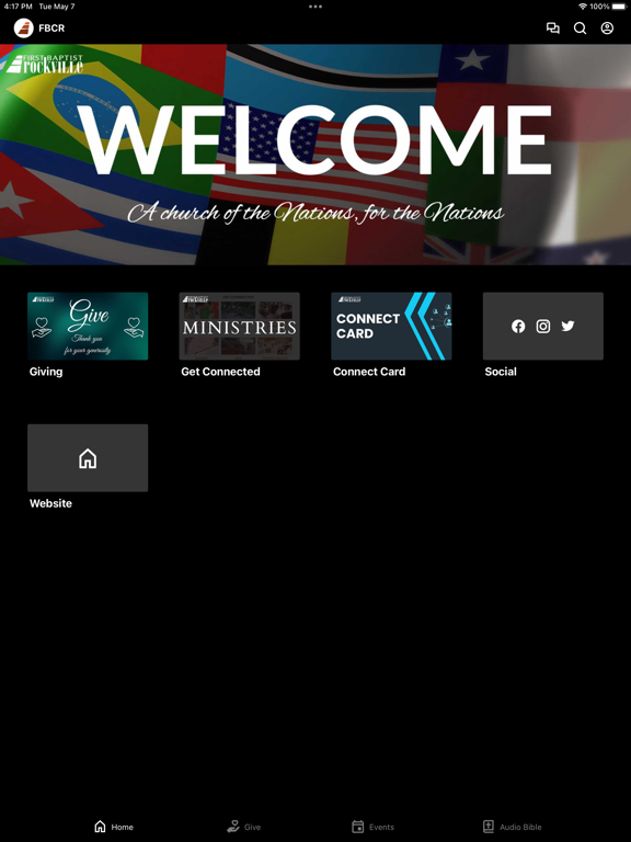 First Baptist Church Rockville iPad screenshot 1 - Education app