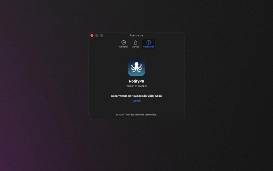 #1. NotifyPR (macOS) De: Sebastian Vidal Aedo