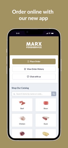 Marx Foodservice OrderHub iPhone screenshot
