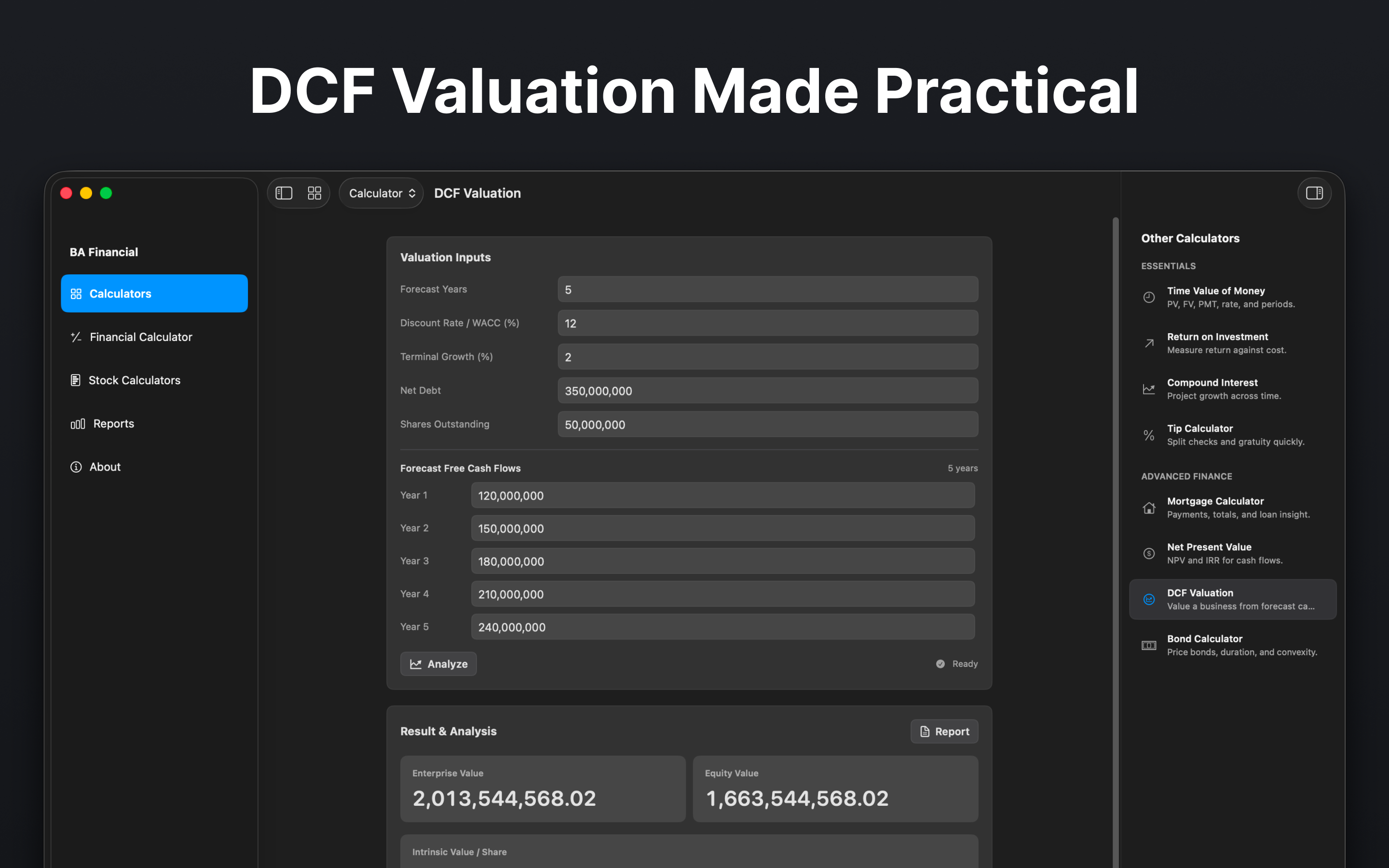 BA Financial Calculator Plus