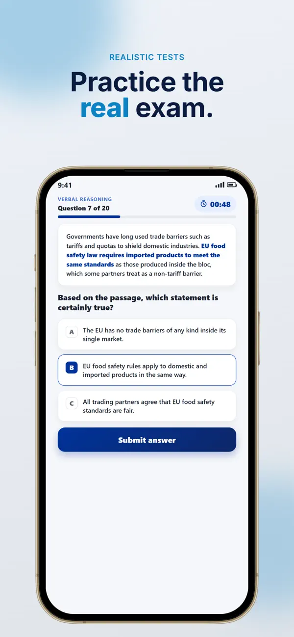 Screenshot #2 pour EPSO AD5: Tests SHL & Verify