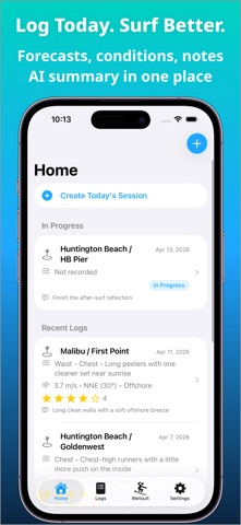 Surflog - Surf Log & Journal iPhone screenshot