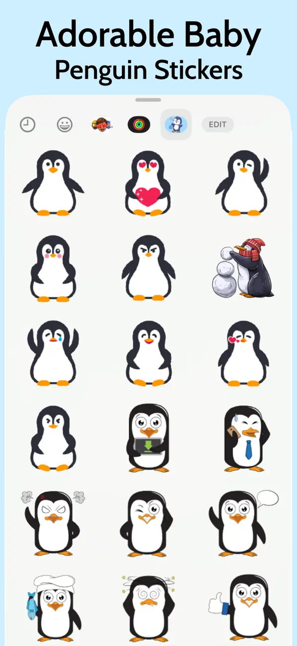 Screenshot #2 pour Adorable Baby Penguin Stickers
