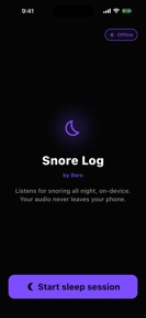 Snore Log · Baro screenshot