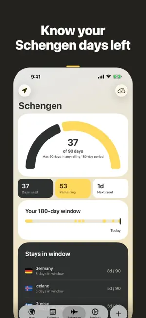 Countries: Schengen Calculator screenshot 1
