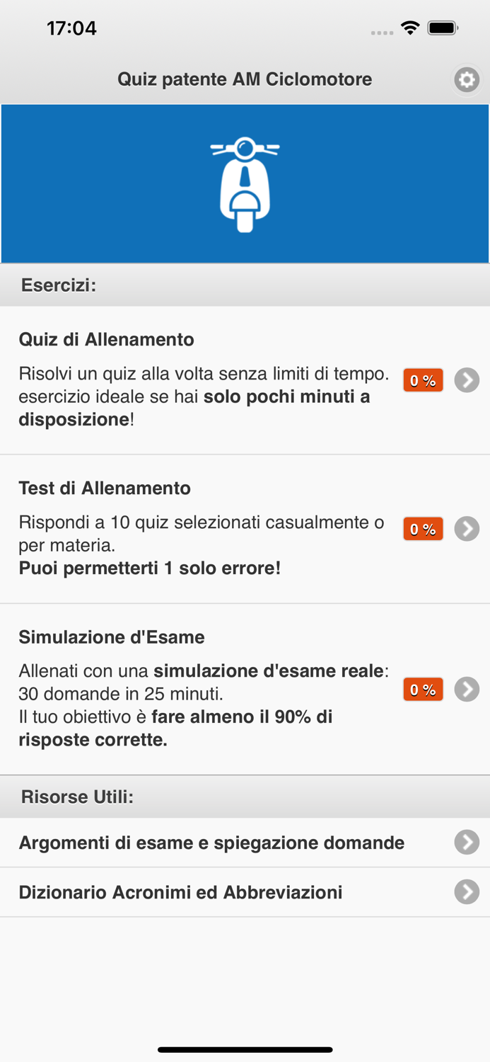 Quiz patente AM Ciclomotore