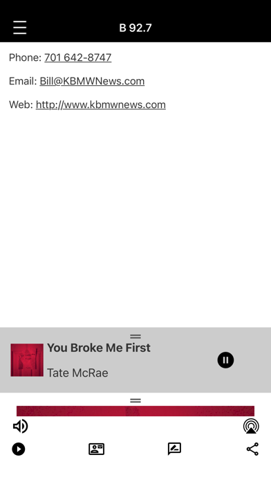 B92.7 KBMW Screenshot