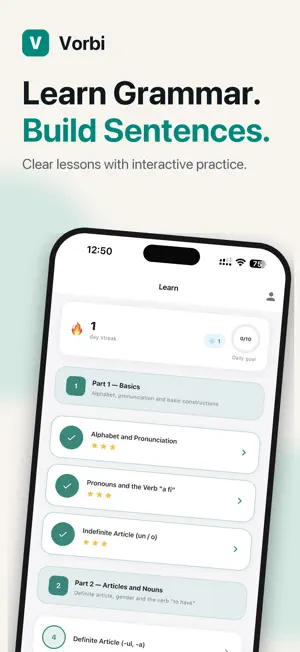 Vorbi: Learn Romanian screenshot 1