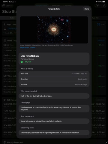 Astro Conditions iPad screenshot