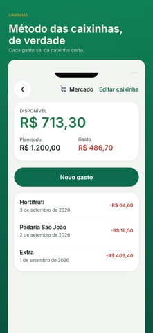 Caixinhas: Controle Gastos app screen 2