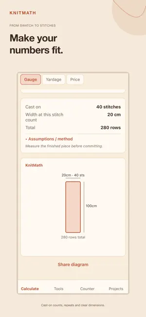 KnitMath: Knitting Calculator screenshot 1