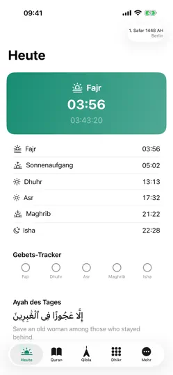 Screenshot von Noor – Quran & Gebetszeiten auf dem iPhone 1
