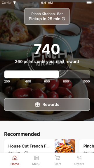 Pinch Kitchen+Bar iPhone screenshot 1 - Food & Drink app