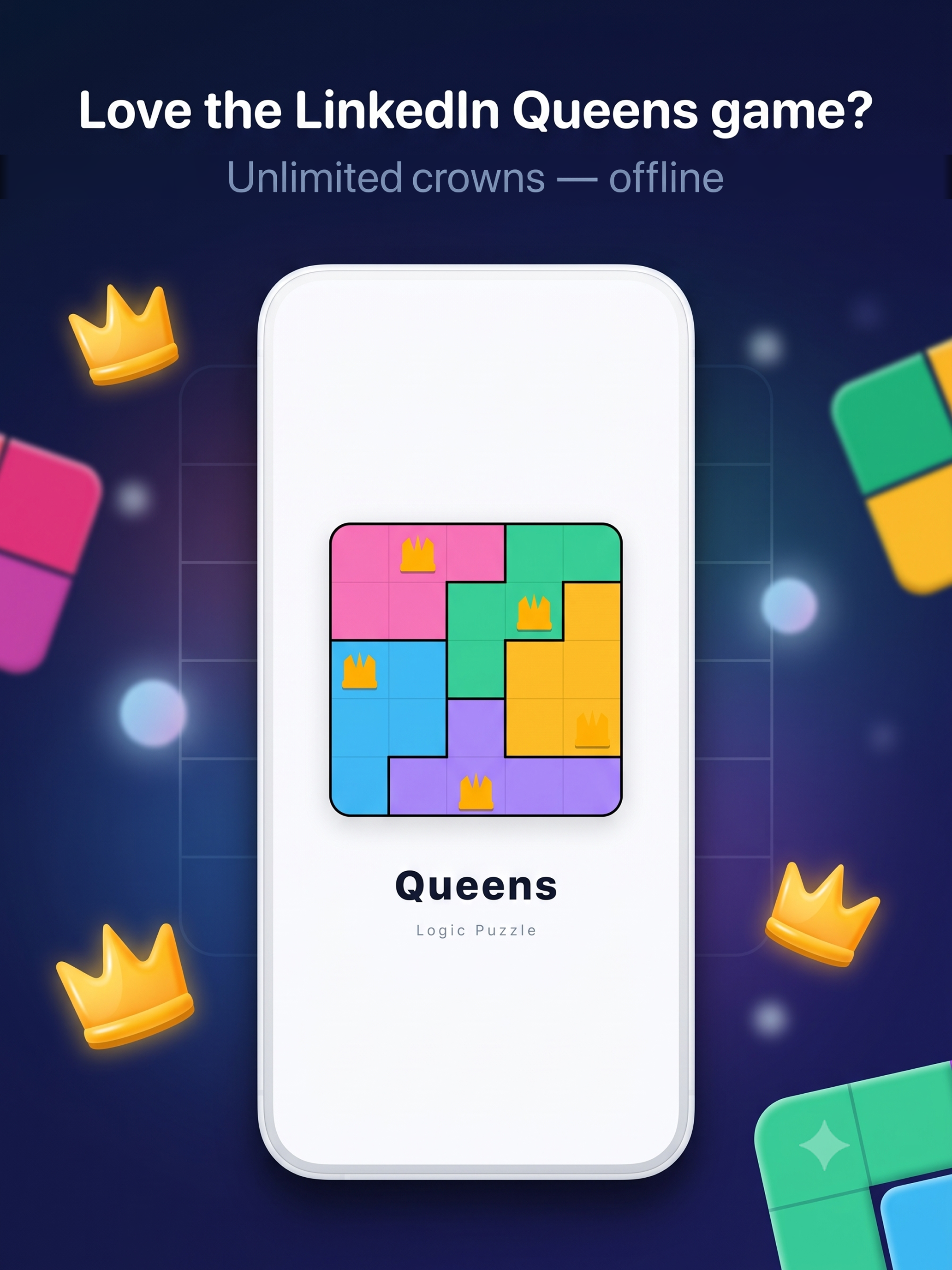 Queens: Crowns Logic Puzzle screenshot 5
