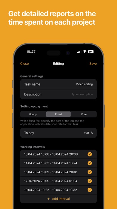 TimeCost Tracker Screenshot