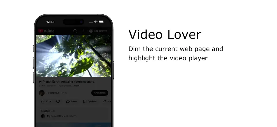 Screenshot von Turn Off The Lights For Safari auf dem iPhone 1