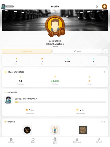FitChallenge iPad screenshot