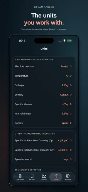 Steam Tables Lite screenshot 3