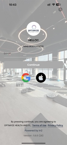 OPTIMYZE HEALTH AND FITNESS screenshot