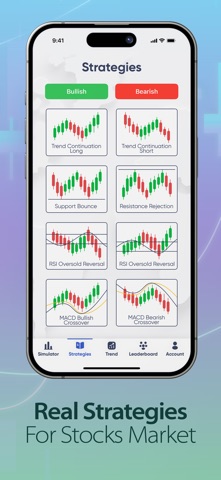 Stocks trading simulator iPhone screenshot