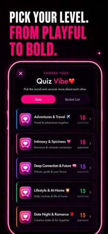 LuvLust: Couples Game & Quiz iPhone screenshot