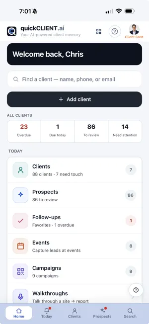 quickCLIENT.ai screenshot 2