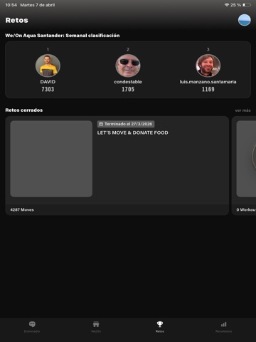 We/On Sports Club iPad screenshot