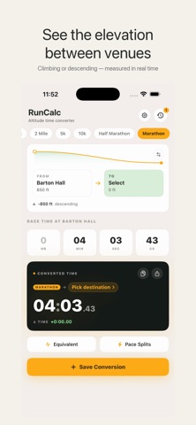 RunCalc: Altitude & Pace iPhone screenshot