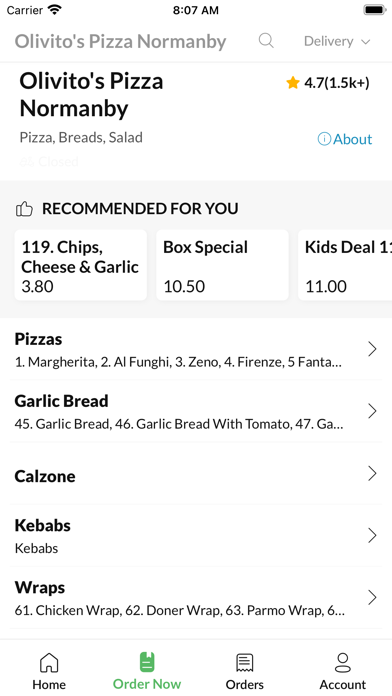 Olivito's Pizza Normanby Screenshot