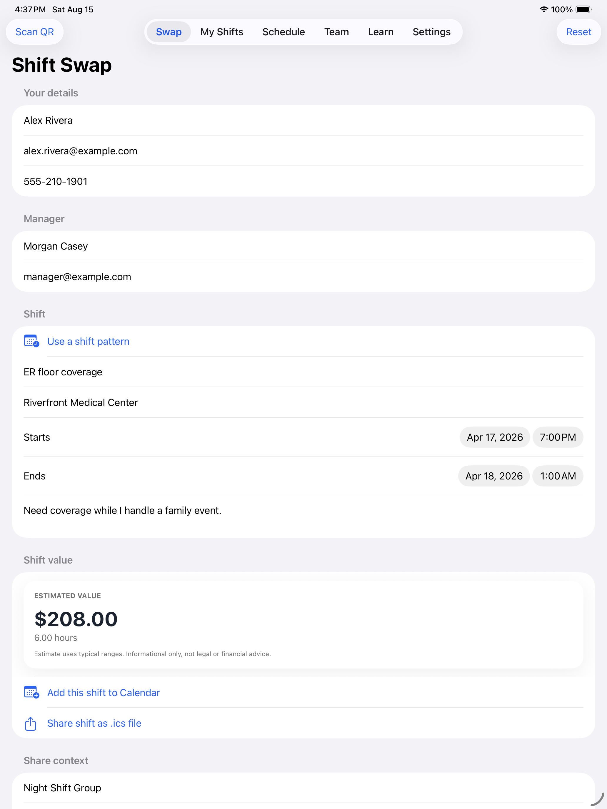 Shift Swap Liaison screenshot 6