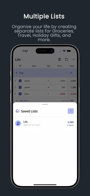 List Calc - Shopping & Budget screenshot 4