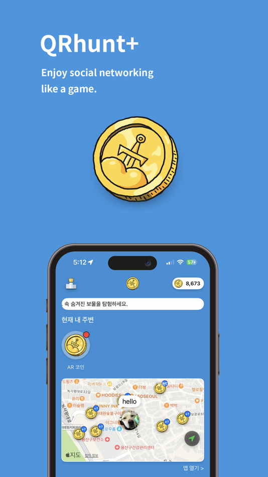 #1. QRhunt - AR MMORPG & SNS (iOS) 由: Yongjin Cheong