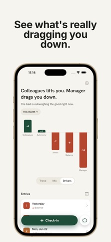 Should I Quit? Work journal iPhone screenshot