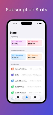 Subscribo screenshot
