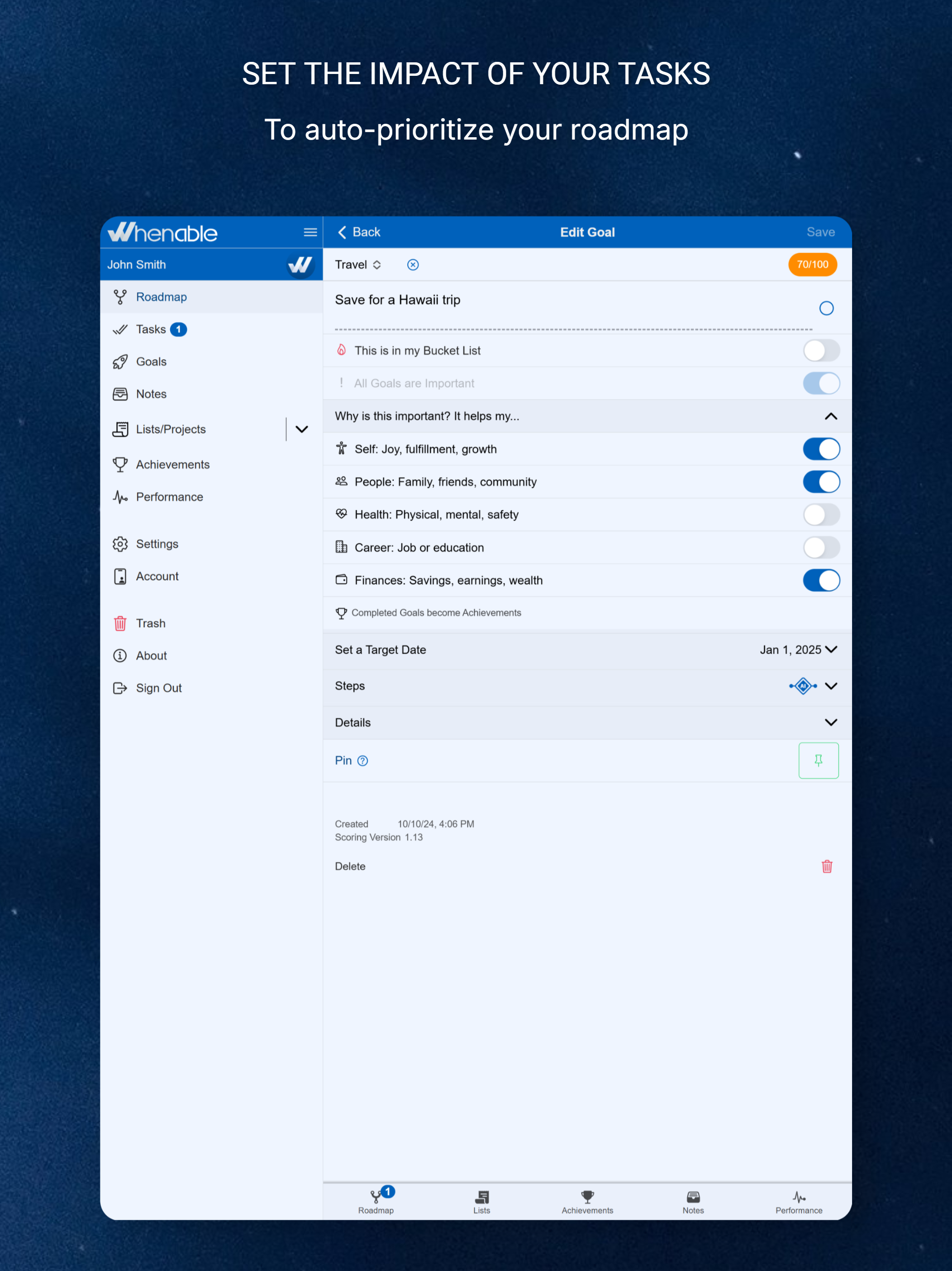 Whenable: Roadmap Your Life