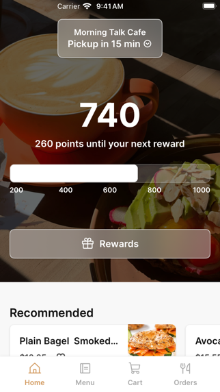 Morning Talk Cafe app screenshot