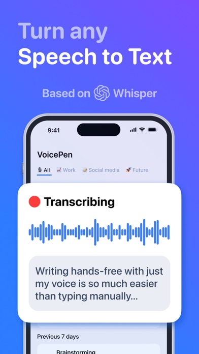 Speech to Text – VoicePen AI Screenshot